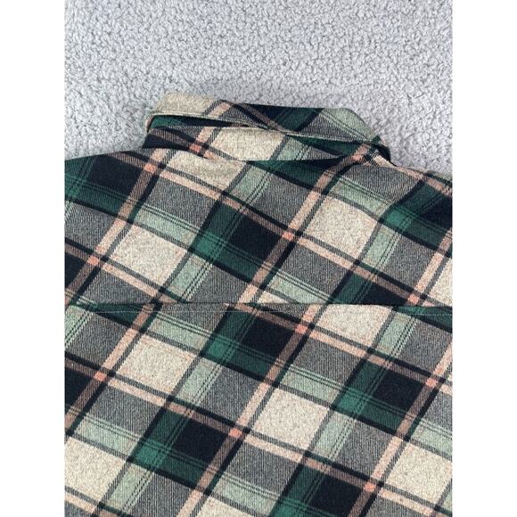 Roommates Shirt Womens Medium Green Plaid Button Up Long Sleeve Stretch Business - Picture 5 of 10